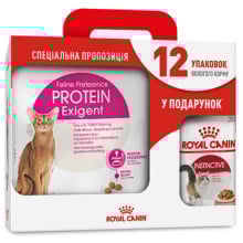 Сухой корм Royal Canin Exigent Protein для кошек привередливых к составу продукта, 4 кг + 12 паучей в подарок