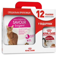 Сухой корм Royal Canin Exigent Savour для кошек привередливых к вкусу продукта, 4 кг + 12 паучей в подарок
