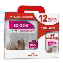 Сухой корм Royal Canin Mini Exigent для привередливых собак мелких пород, 3 кг + 12 паучей в подарок