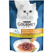 Влажный корм Purina Gourmet Perle Duo для кошек, мини филе в соусе с курицей, 85 г