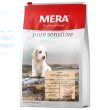 Сухий корм Mera Pure Sensitive Puppy для цуценят і годуючих собак, з м'ясом індички і рисом, 1 кг