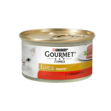 Влажный корм Purina Gourmet Gold для кошек, с говядиной, паштет, 85 г