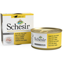 Консервы Schesir Cat Tuna Surimi натуральные, для кошек, тунец с сурими в желе, банка 85 г