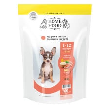 Сухой корм Home Food Супер-премиум для щенков малых пород, с индейкой и лососем, 700 г