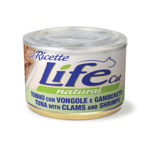 Консерва LifeCat Tuna With Clams And Shrimps для кошек от 6 месяцев, тунец с мидиями и креветками, 150 г