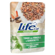 Влажный корм LifeCat Tuna With Clams And Shrimps для кошек от 6 месяцев, тунец с мидиями и креветками, 70 г