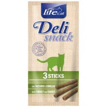 Лакомство LifeCat DeliSnack Sticks Turkey And Rabbit для кошек от 4 месяцев, с индейки и кроликом, 15 г