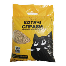 Деревний наповнювач Котячі справи, для котячих туалетів, 3 кг