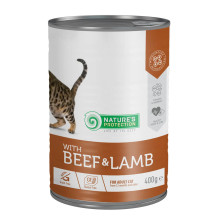 Консерви Natures Protection Cat Adult Beef&Lamb для котів, з яловичиною та ягням, 400 г