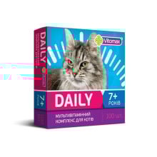 Профилактические витамины Vitomax Daily для кошек, старше 7 лет, 50 г, 100 табл