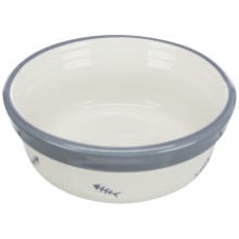 Миска Trixie Ceramic Bowl для котів, діаметр 12 см, 300 мл, біла/синьо-сіра