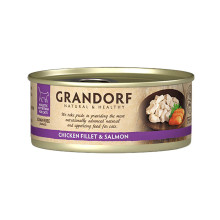 Консервы Grandorf Chicken Breast&Salmon для кошек, куриная грудка с лососем, 70 г