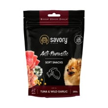 М’які ласощі Savory з антипаразитарним ефектом для собак, тунець і дикий часник, 200 г