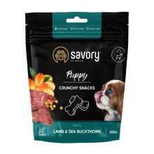 Хрусткі ласощі Savory для здорового росту цуценят, ягня та обліпихи, 200 г