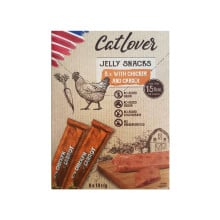 Лакомство CatLover Jelly Snacks Chiken and Carrot для кошек, курица и морковка в желе, 8 стиков по 10 г