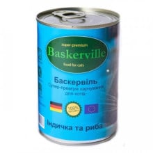 Влажный корм Baskerville для котов, индейка и рыба, 400 г
