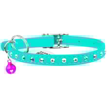 Нашийник Waudog Glamour з гумкою, клейові стрази, для котів, 9 мм х 22-30 см, ментоловий