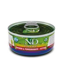 Вологий корм Farmina N&D Grain Free Prime Chicken Kitten для кошенят, беззерновий, з куркою та гранатом, 70 г