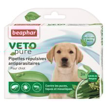 Капли Beaphar Veto Pure Spot от блох, клещей и комаров для щенков, био натуральные, цена за 1 пипетку