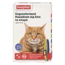 Нашийник Beaphar Ungezieferband від бліх та кліщів для котів, синьо-жовтий, 35 см