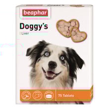 Вітамінізовані ласощі Beaphar Doggy’s Liver для собак, зі смаком печінки, 75 табл
