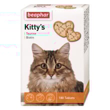 Вітамінізовані ласощі Beaphar Kitty’s Taurin Biotin для котів, з таурином та біотином, 180 табл