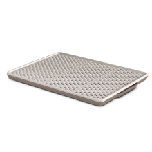 Килимок під туалет Georplast Genius пластиковий з піддоном, 46×36×3 см, сірий меланж/коричневий