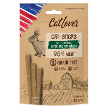 Лакомство CatLover Cat-Sticks Rabbit Liver Grass для кошек, палочки с кроликом, печенью и травой, 5 шт по 5 г