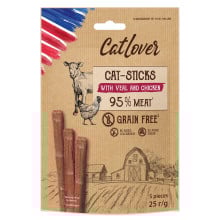 Лакомство CatLover Cat-Sticks Veal Chicken для кошек, палочки с телятиной и курицей, 5 шт по 5 г