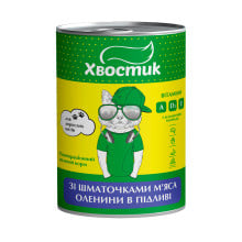Консервы Хвостик для взрослых кошек, с кусочками оленины в подливе, 415 г