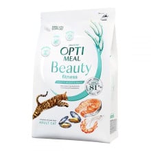 Сухой корм Optimeal Beauty Fitness для кошек, контроль избыточного веса, на основе морепродуктов, 4 кг