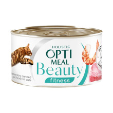 Консервы Optimeal Beauty Fitness для кошек, тунец в соусе с креветками, 70 г