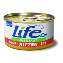 Консервы LifeCat Kitten Beef для котят, филе говядины и курицы, 85 г