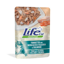 Влажный корм LifeCat Tuna With Alaska Pollock&Salmon для взрослых кошек, тунец с треской и лососем, 70 г