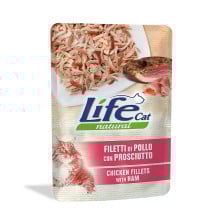 Влажный корм LifeCat Chicken With Ham для взрослых кошек, филе курицы и куриной ветчины, 70 г
