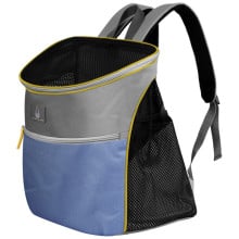 Рюкзак-переноска Collar для собак і котів вагою до 8 кг, нейлон, сіра, 35×25×37 см