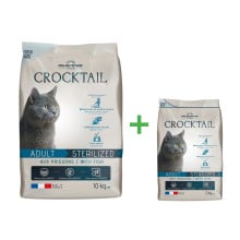 Сухой корм Pro-Nutrition Flatazor Crocktail Adult Sterilized Fish для стерилизованных кошек, с рыбой, 10+2 кг, Акция