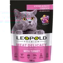 Влажный корм Леопольд Premium Мясной деликатес для кошек, с индейкой, 100 г
