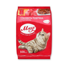 Сухой корм Мяу для кошек, с телятиной, 300 г