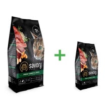 Сухой корм Savory для кошек, со свежим мясом индейки и уткой, акция 2 кг+400 г