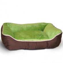 Лежак K&H Self-Warming Lounge Sleeper для собак и котов, зелёно-кофейный, 51×40.6×15 см