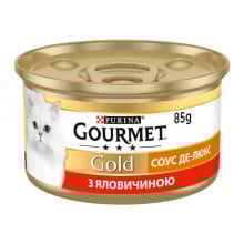 Влажный корм Purina Gourmet Gold Соус для кошек, с говядиной, кусочки в соусе, 85 г