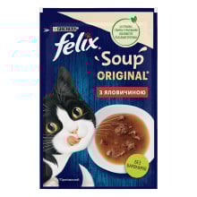 Влажный корм Purina Felix Soup для кошек, суп с говядиной, 48 г