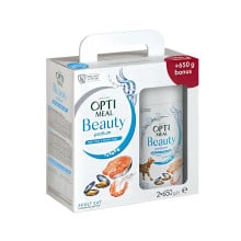 Сухой корм Optimeal Beauty Podium для кошек, уход за шерстью и зубами, на основе морепродуктов, 650+650 г