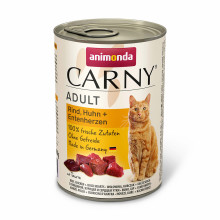 Консервы Animonda Carny для кошек, с говядиной, курицей и утиными сердцами 400 г