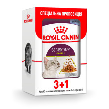 Влажный корм Royal Canin Sensory Smell Jelly для кошек привередливых к аромату, кусочки в желе, 85 г, акция 3+1