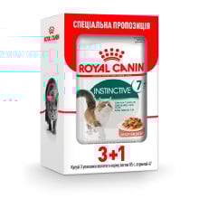 Влажный корм Royal Canin Instinctive 7+ для кошек от 7 лет, кусочки в соусе, 85 г, акция 3+1