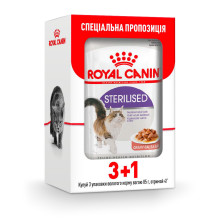 Влажный корм Royal Canin Sterilised Sauce для стерилизованных кошек старше 12 месяцев, 85 г, акция 3+1