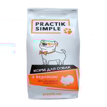 Сухий корм Practik Simple для дорослих собак, з індичкою, 1 кг