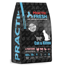 Сухой корм Practik Fresh Cat&Kiiten 4 Proteins для котят и кошек, 1 кг
